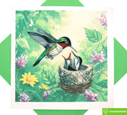 Hummingbird Love, Quilling Greeting Card - Unique Dedicated Handmade Art. Design Greeting Card for all occasion by GREENHANDSHAKE