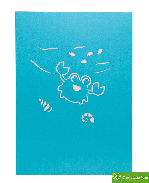 Crabby Birthday, Pop Up Card, 3D Popup Greeting Cards - Unique Dedicated Handmade/Heartmade Art. Design Greeting Card for all occasion