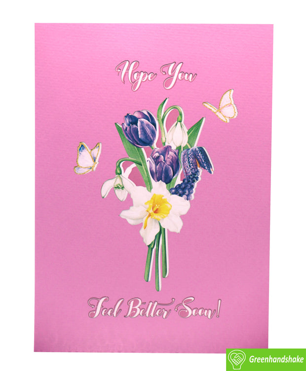 Healing in Full Bloom, Pop Up Card, 3D Popup Greeting Cards - Unique Dedicated Handmade/Heartmade Art. Design Greeting Card for all occasion