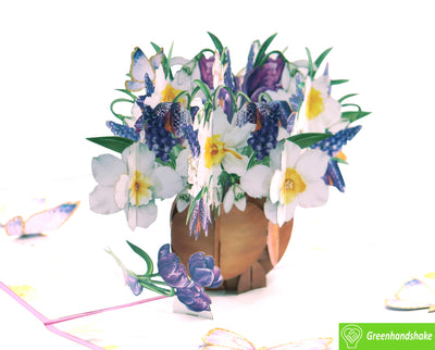 Healing in Full Bloom, Pop Up Card, 3D Popup Greeting Cards - Unique Dedicated Handmade/Heartmade Art. Design Greeting Card for all occasion