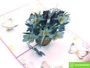 Healing in Full Bloom, Pop Up Card, 3D Popup Greeting Cards - Unique Dedicated Handmade/Heartmade Art. Design Greeting Card for all occasion