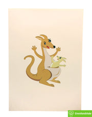 Kangaroo Moments, Pop Up Card, 3D Popup Greeting Cards - Unique Dedicated Handmade/Heartmade Art. Design Greeting Card for all occasion