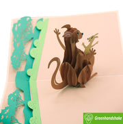Kangaroo Moments, Pop Up Card, 3D Popup Greeting Cards - Unique Dedicated Handmade/Heartmade Art. Design Greeting Card for all occasion