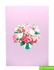 Tea Time with Hydrangeas, Pop Up Card, 3D Popup Greeting Cards - Unique Dedicated Handmade/Heartmade Art. Design Greeting Card for all occasion
