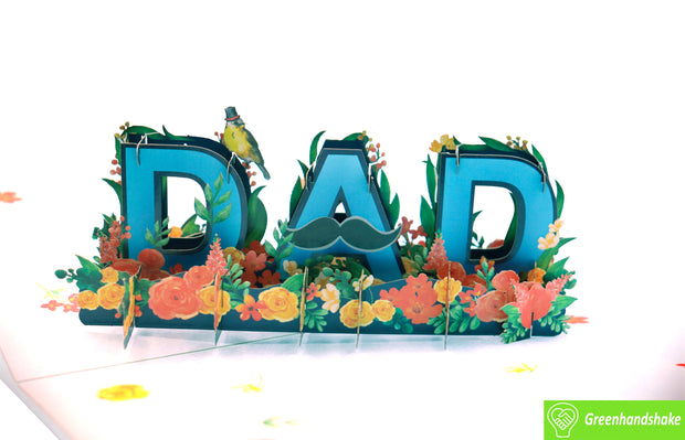 A Dad Like No Other, Pop Up Card, 3D Popup Greeting Cards - Unique Dedicated Handmade/Heartmade Art. Design Greeting Card for all occasion