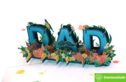 A Dad Like No Other, Pop Up Card, 3D Popup Greeting Cards - Unique Dedicated Handmade/Heartmade Art. Design Greeting Card for all occasion