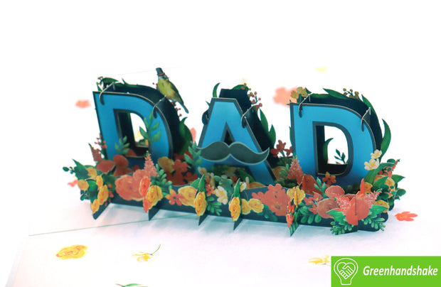 A Dad Like No Other, Pop Up Card, 3D Popup Greeting Cards - Unique Dedicated Handmade/Heartmade Art. Design Greeting Card for all occasion
