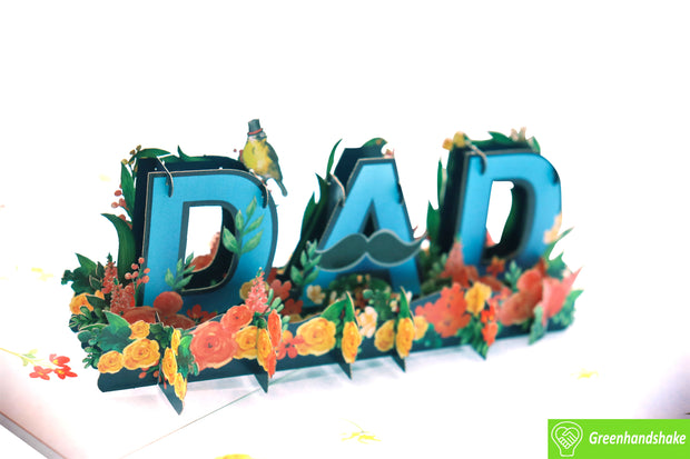 A Dad Like No Other, Pop Up Card, 3D Popup Greeting Cards - Unique Dedicated Handmade/Heartmade Art. Design Greeting Card for all occasion