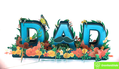 A Dad Like No Other, Pop Up Card, 3D Popup Greeting Cards - Unique Dedicated Handmade/Heartmade Art. Design Greeting Card for all occasion