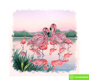 Peaceful Flamingos, Quilling Greeting Card - Unique Dedicated Handmade Art. Design Greeting Card for all occasion by GREENHANDSHAKE