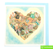 Heart of the Sea, Quilling Greeting Card - Unique Dedicated Handmade Art. Design Greeting Card for all occasion by GREENHANDSHAKE