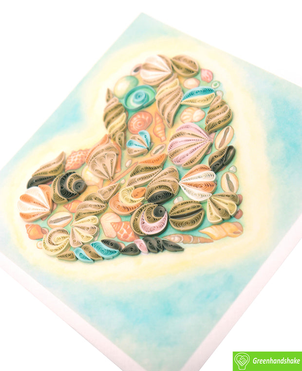 Heart of the Sea, Quilling Greeting Card - Unique Dedicated Handmade Art. Design Greeting Card for all occasion by GREENHANDSHAKE