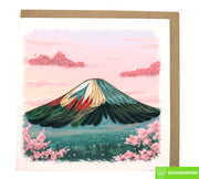 Fuji in Bloom, Quilling Greeting Card - Unique Dedicated Handmade Art. Design Greeting Card for all occasion by GREENHANDSHAKE