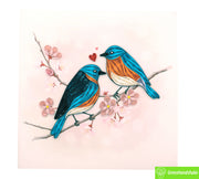 Bluebirds of Happiness, Quilling Greeting Card - Unique Dedicated Handmade Art. Design Greeting Card for all occasion by GREENHANDSHAKE