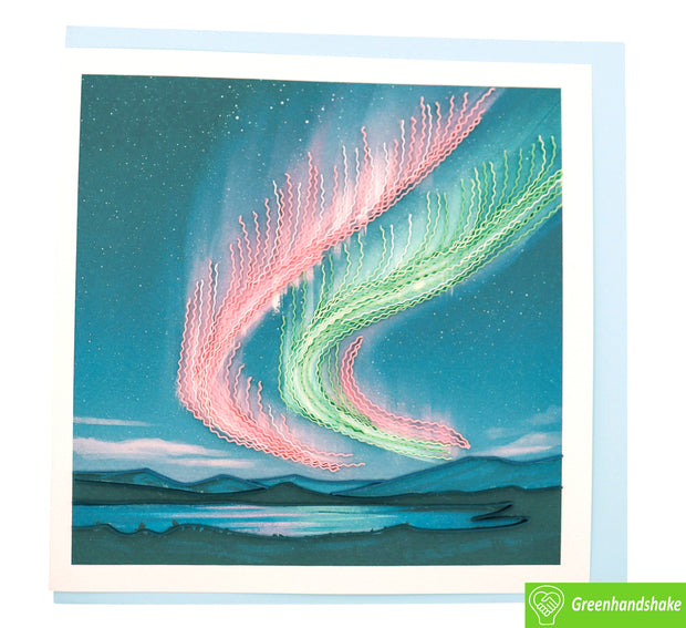 Aurora Magic, Quilling Greeting Card - Unique Dedicated Handmade Art. Design Greeting Card for all occasion by GREENHANDSHAKE