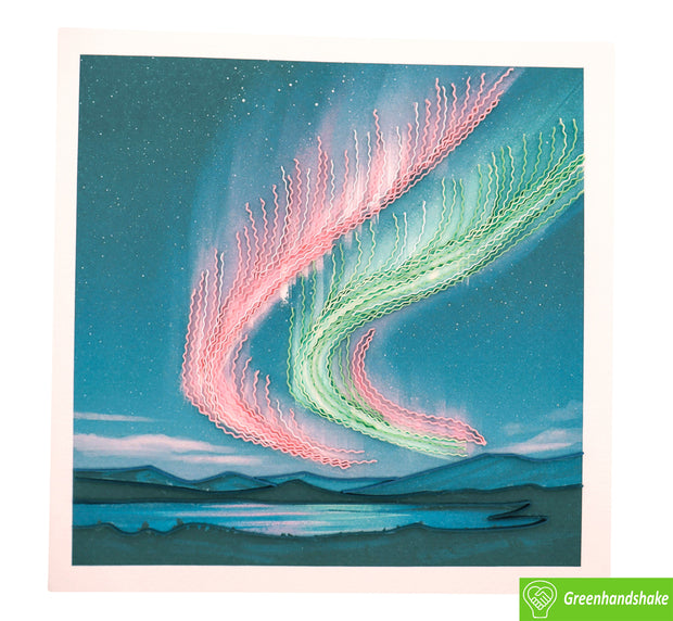 Aurora Magic, Quilling Greeting Card - Unique Dedicated Handmade Art. Design Greeting Card for all occasion by GREENHANDSHAKE