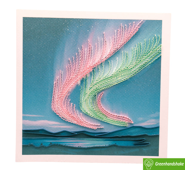 Aurora Magic, Quilling Greeting Card - Unique Dedicated Handmade Art. Design Greeting Card for all occasion by GREENHANDSHAKE