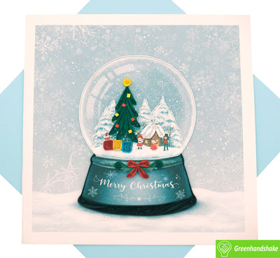 Christmas Snow Globe, Quilling Greeting Card - Unique Dedicated Handmade/Heartmade Art. Design Greeting Card for all occasion