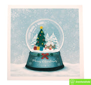 Christmas Snow Globe, Quilling Greeting Card - Unique Dedicated Handmade/Heartmade Art. Design Greeting Card for all occasion