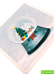 Christmas Snow Globe, Quilling Greeting Card - Unique Dedicated Handmade/Heartmade Art. Design Greeting Card for all occasion