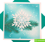Merry Snowflake, Quilling Greeting Card - Unique Dedicated Handmade/Heartmade Art. Design Greeting Card for all occasion