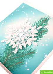 Merry Snowflake, Quilling Greeting Card - Unique Dedicated Handmade/Heartmade Art. Design Greeting Card for all occasion