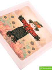 Smiling Scarecrow, Quilling Greeting Card - Unique Dedicated Handmade/Heartmade Art. Design Greeting Card for all occasion