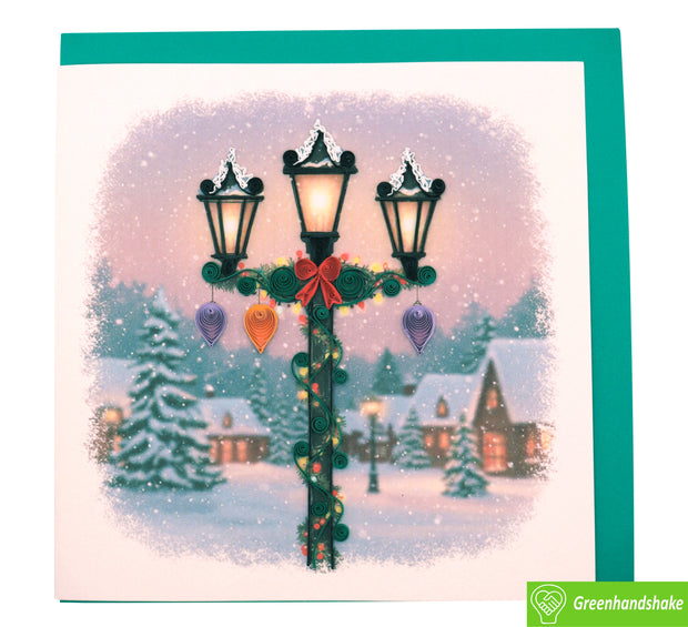 The Light of Holiday Spirit, Quilling Greeting Card - Unique Dedicated Handmade/Heartmade Art. Design Greeting Card for all occasion