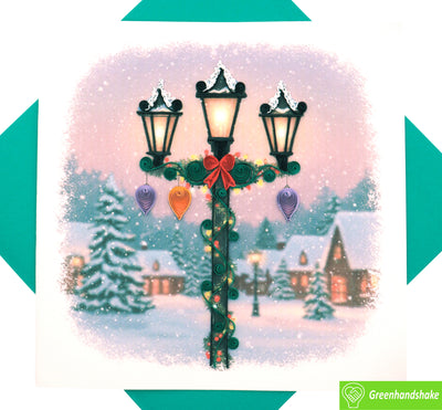 The Light of Holiday Spirit, Quilling Greeting Card - Unique Dedicated Handmade/Heartmade Art. Design Greeting Card for all occasion