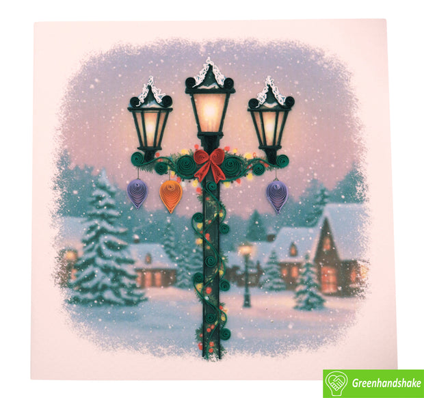 The Light of Holiday Spirit, Quilling Greeting Card - Unique Dedicated Handmade/Heartmade Art. Design Greeting Card for all occasion