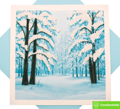 Winter Wonderland, Quilling Greeting Card - Unique Dedicated Handmade/Heartmade Art. Design Greeting Card for all occasion