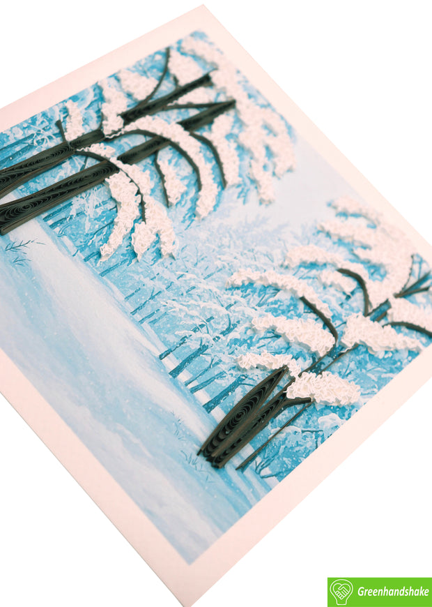 Winter Wonderland, Quilling Greeting Card - Unique Dedicated Handmade/Heartmade Art. Design Greeting Card for all occasion