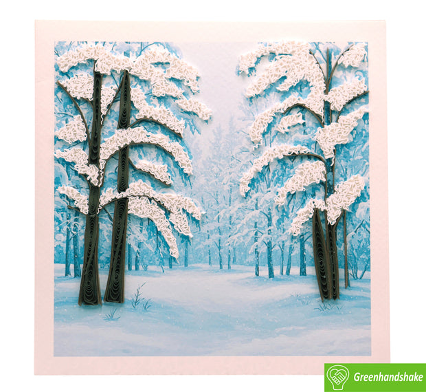 Winter Wonderland, Quilling Greeting Card - Unique Dedicated Handmade/Heartmade Art. Design Greeting Card for all occasion