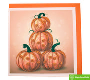 Tower of Pumpkins, Quilling Greeting Card - Unique Dedicated Handmade/Heartmade Art. Design Greeting Card for all occasion
