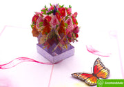 Blooms and Butterfly, Pop Up Card, 3D Popup Greeting Cards - Unique Dedicated Handmade/Heartmade Art. Design Greeting Card for all occasion