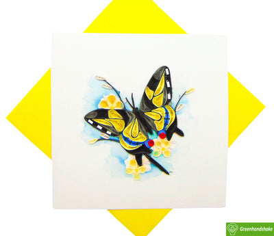 Swallowtail Butterfly Quilling Card; Perfect Gift For Any Occasion; To Say Happy Valentines Day Card, Anniversary by GREENHANDSHAKE