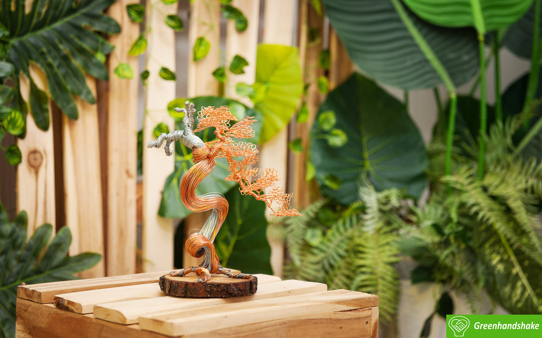GOLD Bonsai Copper Wire Tree Sculpture, best gift, handcraft, brand ne –  GREENHANDSHAKE
