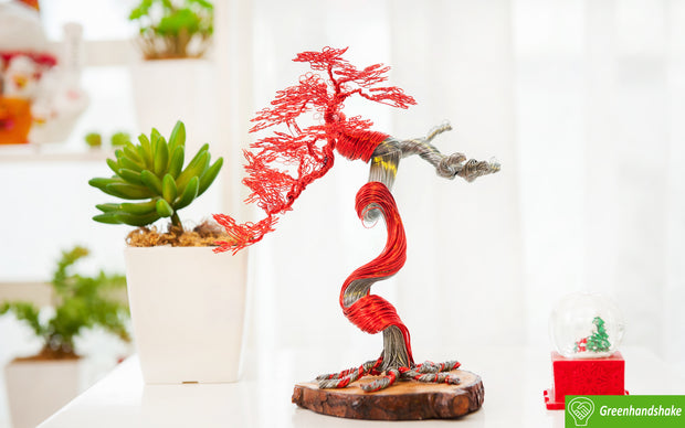 Bonsai Copper Wire Tree Sculpture, best gift, handcraft, brand new, home decor