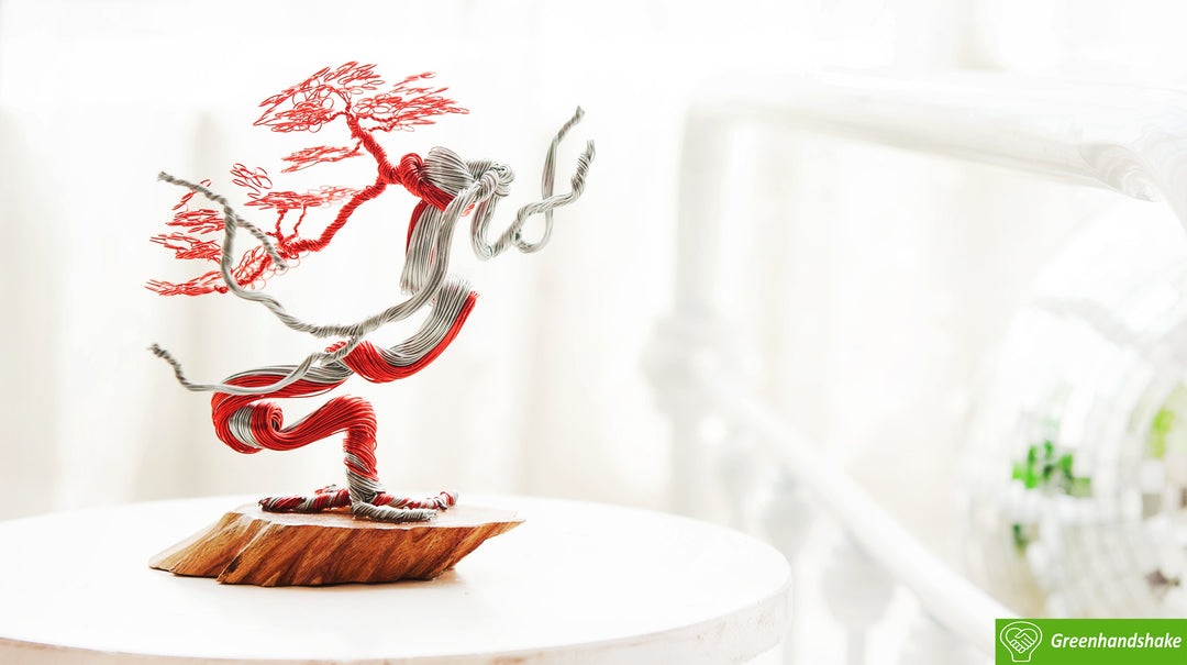 wire bonsai tree art Mini Bonsai Copper Wire Tree Sculpture, best gift, handcraft, brand ne – GREENHANDSHAKE