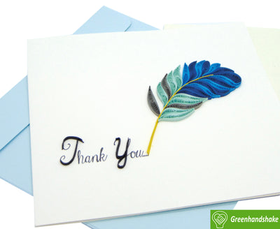 Signature Thank You Quilling Greeting Card - Unique Dedicated Handmade Art. Design Greeting Card for all occasion by GREENHANDSHAKE