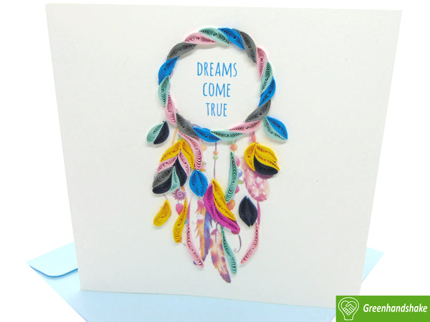 Dreamcatcher Quilling Greeting Card - Unique Dedicated Handmade/Heartmade Art. Design Greeting Card for all occasion by GREENHANDSHAKE