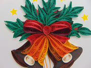 Jingle Bell Quilling Greeting Card - Unique Dedicated Handmade/Heartmade Art. Design Greeting Card for all occasion
