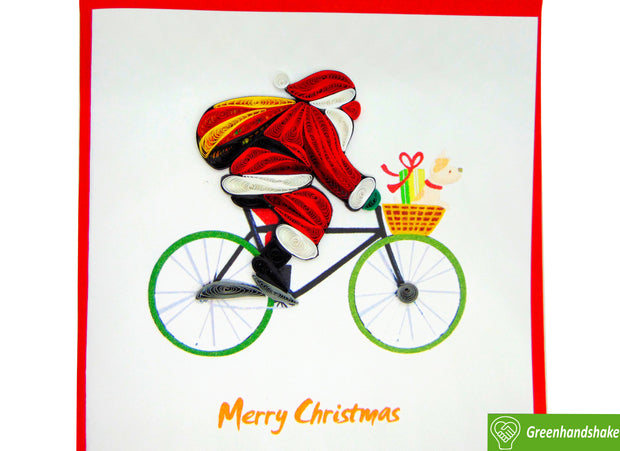 Santa Claus Quilling Greeting Card - Unique Dedicated Handmade/Heartmade Art. Design Greeting Card for all occasion