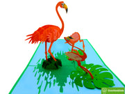 Flamingo, Pop Up Card, 3D Popup Greeting Cards - Unique Dedicated Handmade/Heartmade Art. Design Greeting Card for all occasion