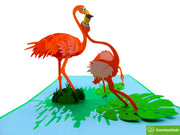Flamingo, Pop Up Card, 3D Popup Greeting Cards - Unique Dedicated Handmade/Heartmade Art. Design Greeting Card for all occasion