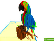 Parrot, Pop Up Card, 3D Popup Greeting Cards - Unique Dedicated Handmade/Heartmade Art. Design Greeting Card for all occasion