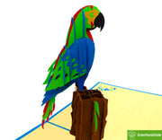 Parrot, Pop Up Card, 3D Popup Greeting Cards - Unique Dedicated Handmade/Heartmade Art. Design Greeting Card for all occasion