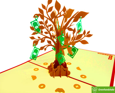 Money tree, Pop Up Card, 3D Popup Greeting Cards - Unique Dedicated Handmade/Heartmade Art. Design Greeting Card for all occasion