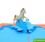 Magical Unicorn, Pop Up Card, 3D Popup Greeting Cards - Unique Dedicated Handmade/Heartmade Art. Design Greeting Card for all occasion