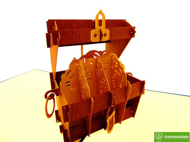 Treasure chest, Pop Up Card, 3D Popup Greeting Cards - Unique Dedicated Handmade/Heartmade Art. Design Greeting Card for all occasion